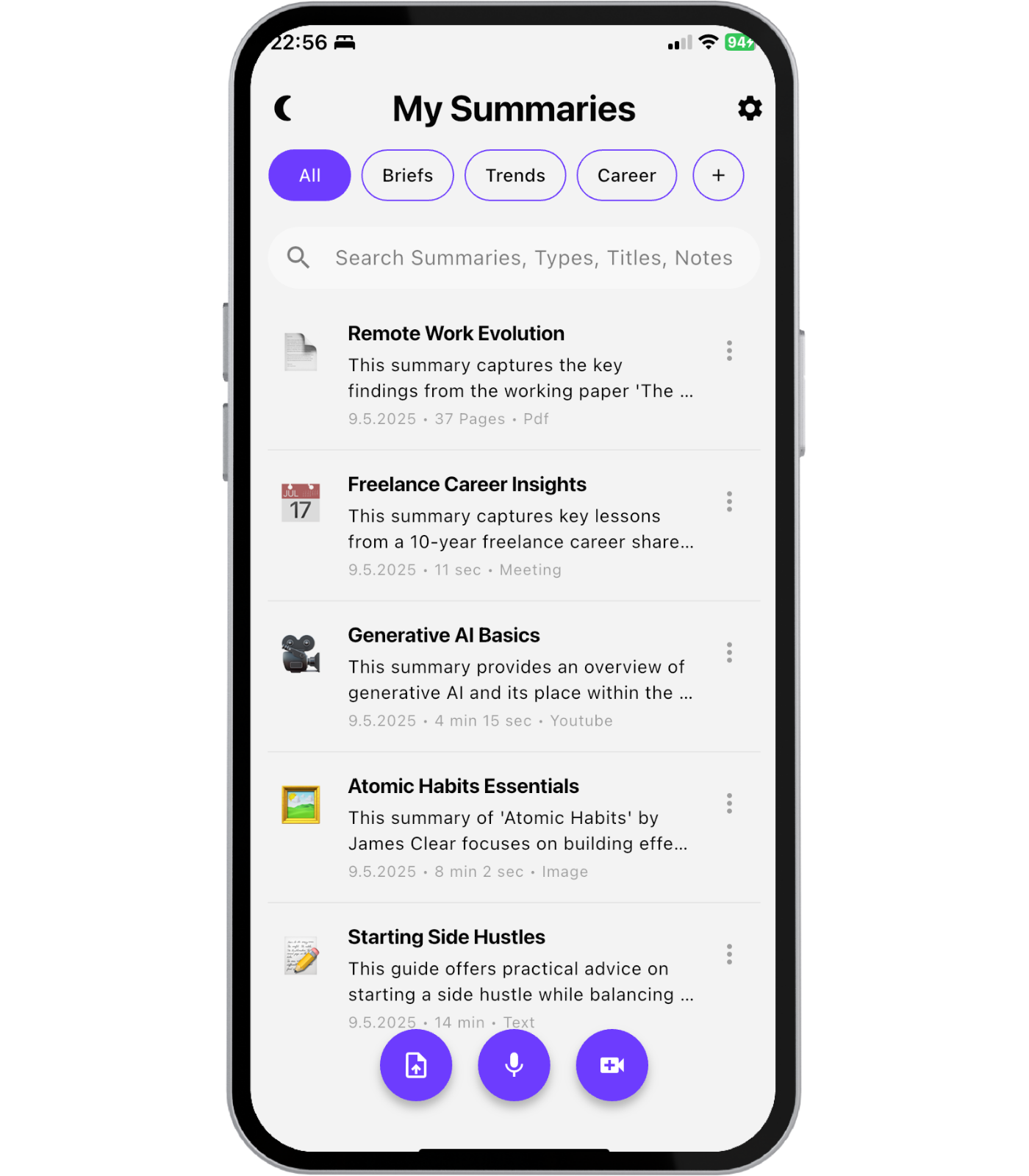 Multilingual Summaries with SumApp